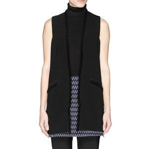 Elizabeth and James Hannover Frayed Edge Long Vest /Small / Black Career